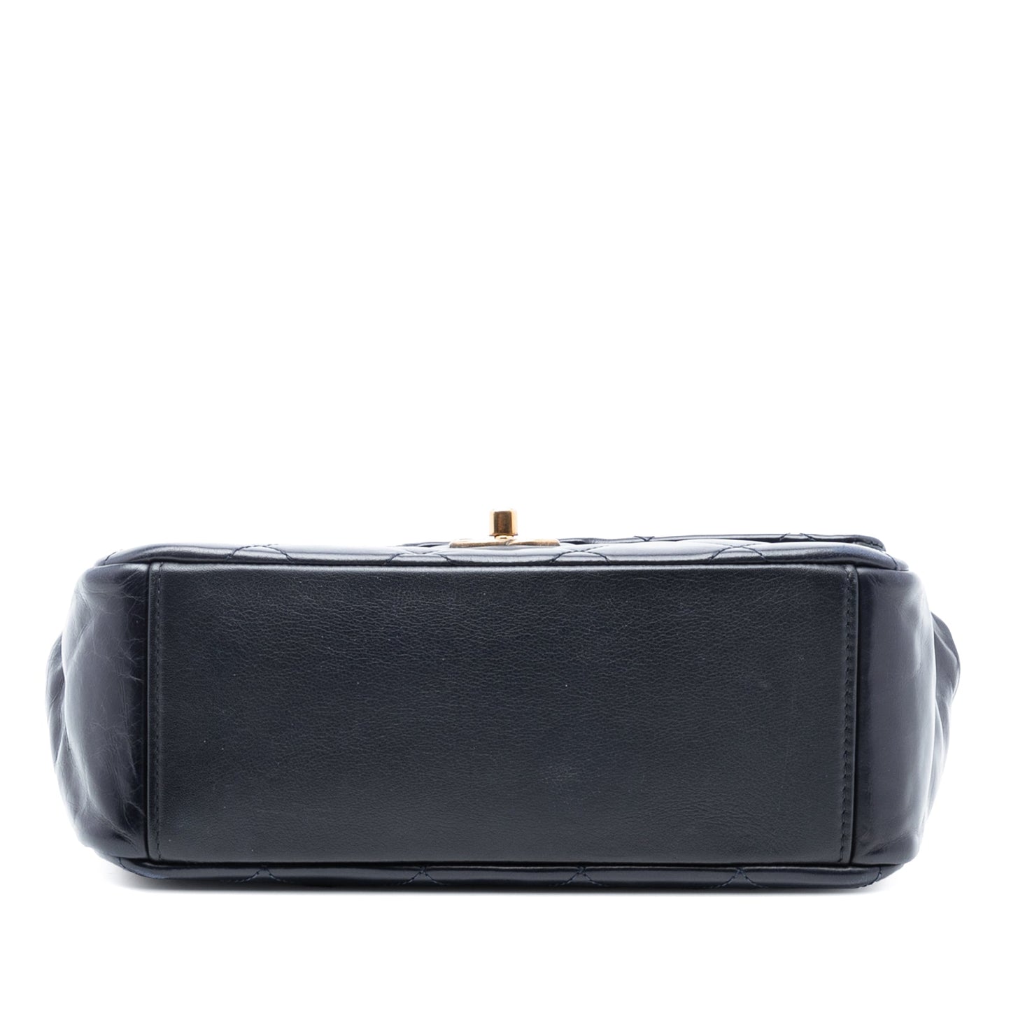Chanel Medium Quilted Glazed Calfskin Gold Bar Top Handle Flap