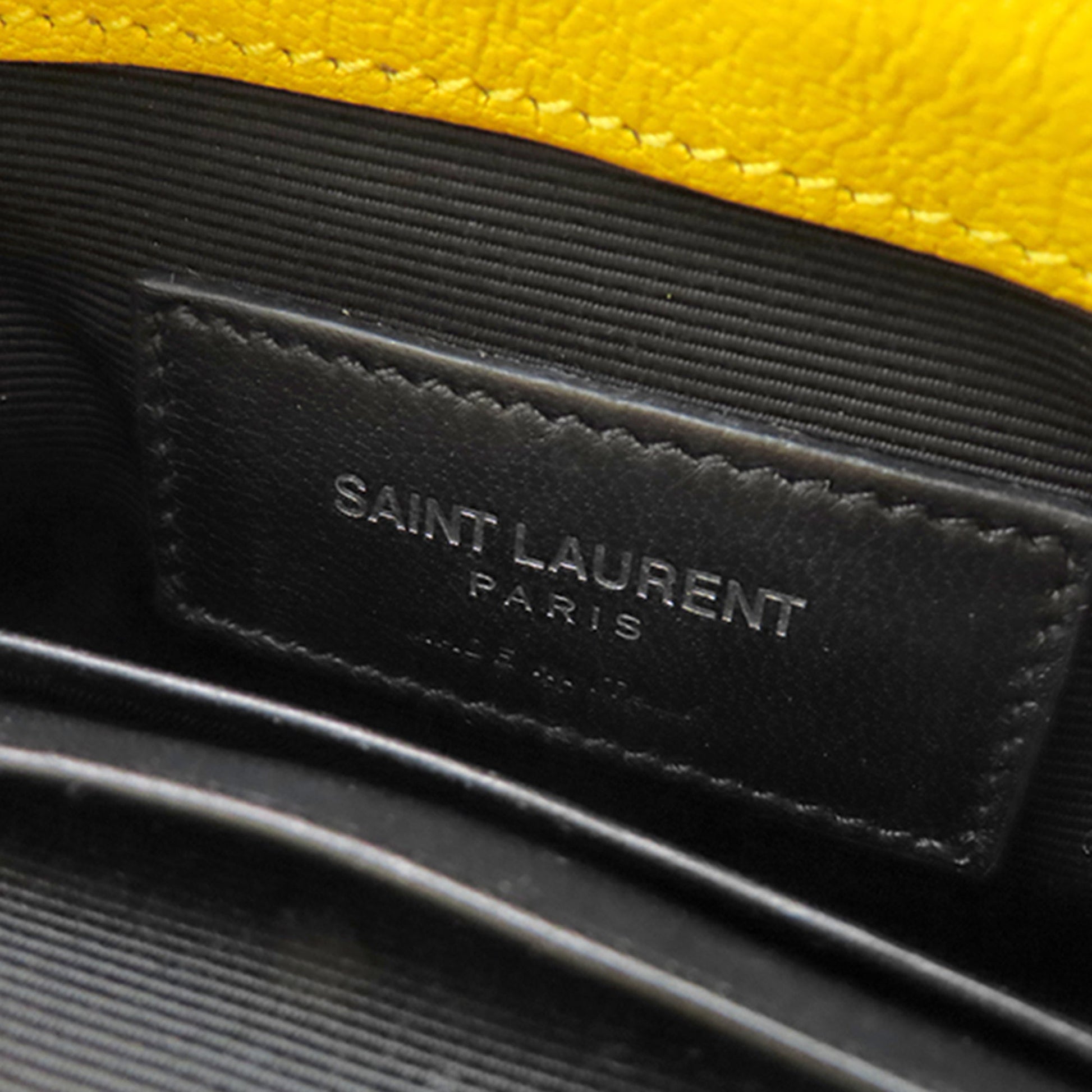 Saint Laurent Baby Chevron Calfskin Monogram Classic Chain Bag