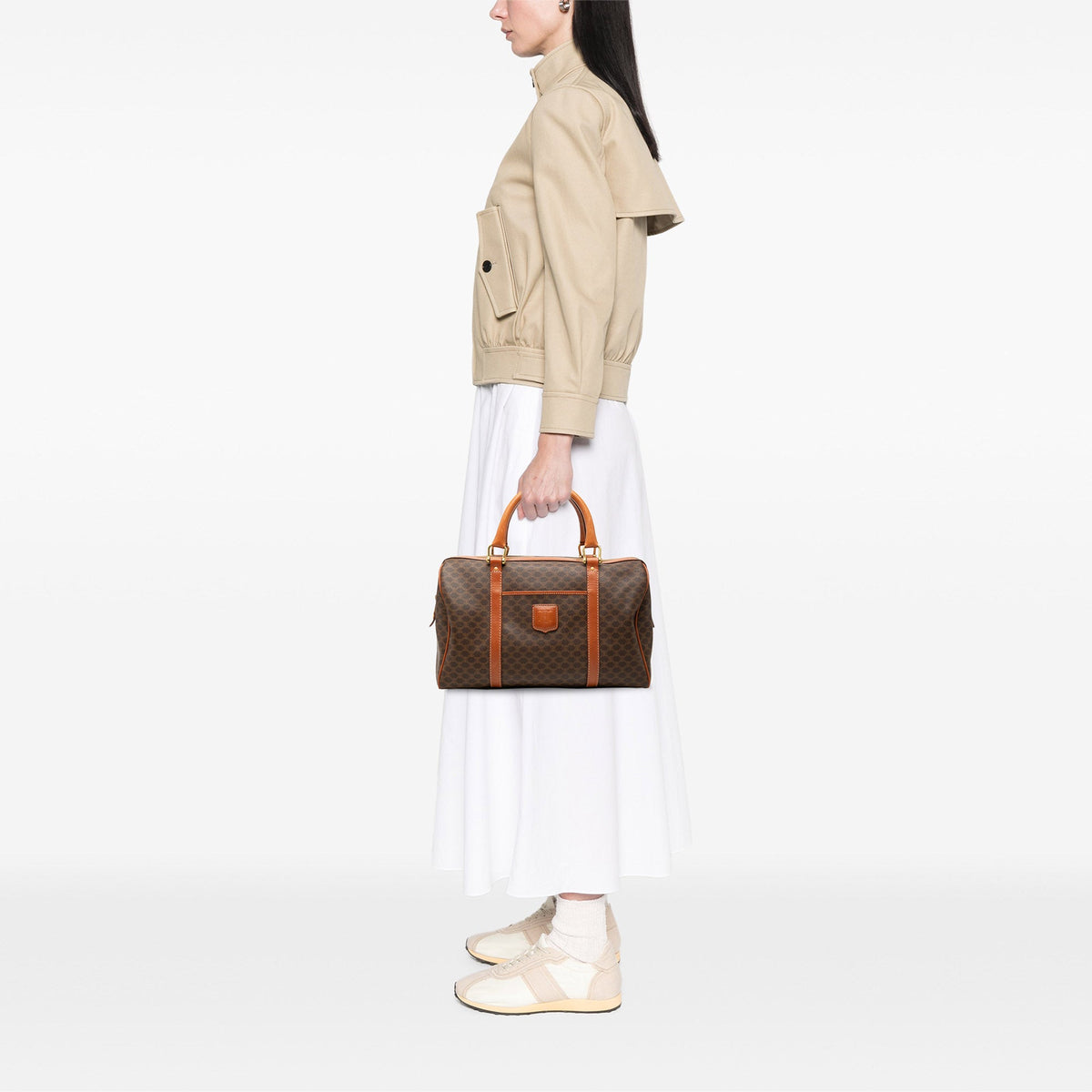 Celine Macadam Coated Canvas Boston Bag