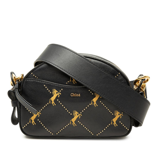 Chloé Studded Calfskin Embroidered Little Horses Crossbody