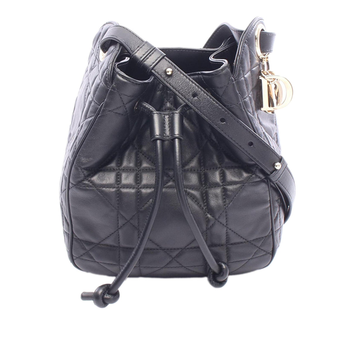 Dior Small Lambskin Cannage D Motion Bag — Black