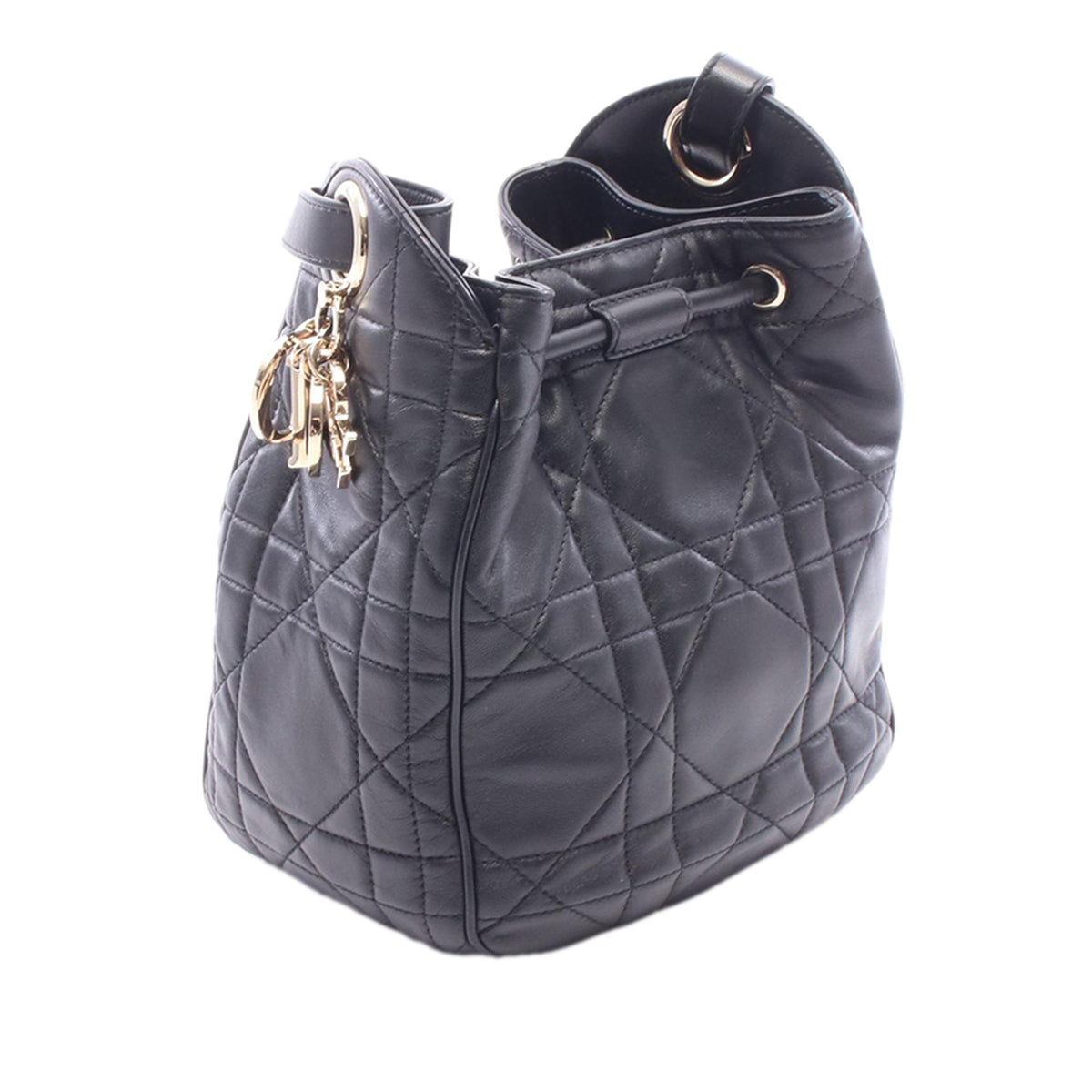 Dior Small Lambskin Cannage D Motion Bag — Black