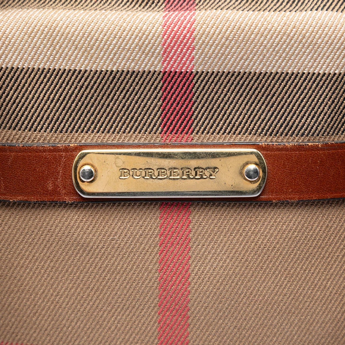 Burberry Small Leather Trimmed House Check Canvas Bridle Orchard Satchel