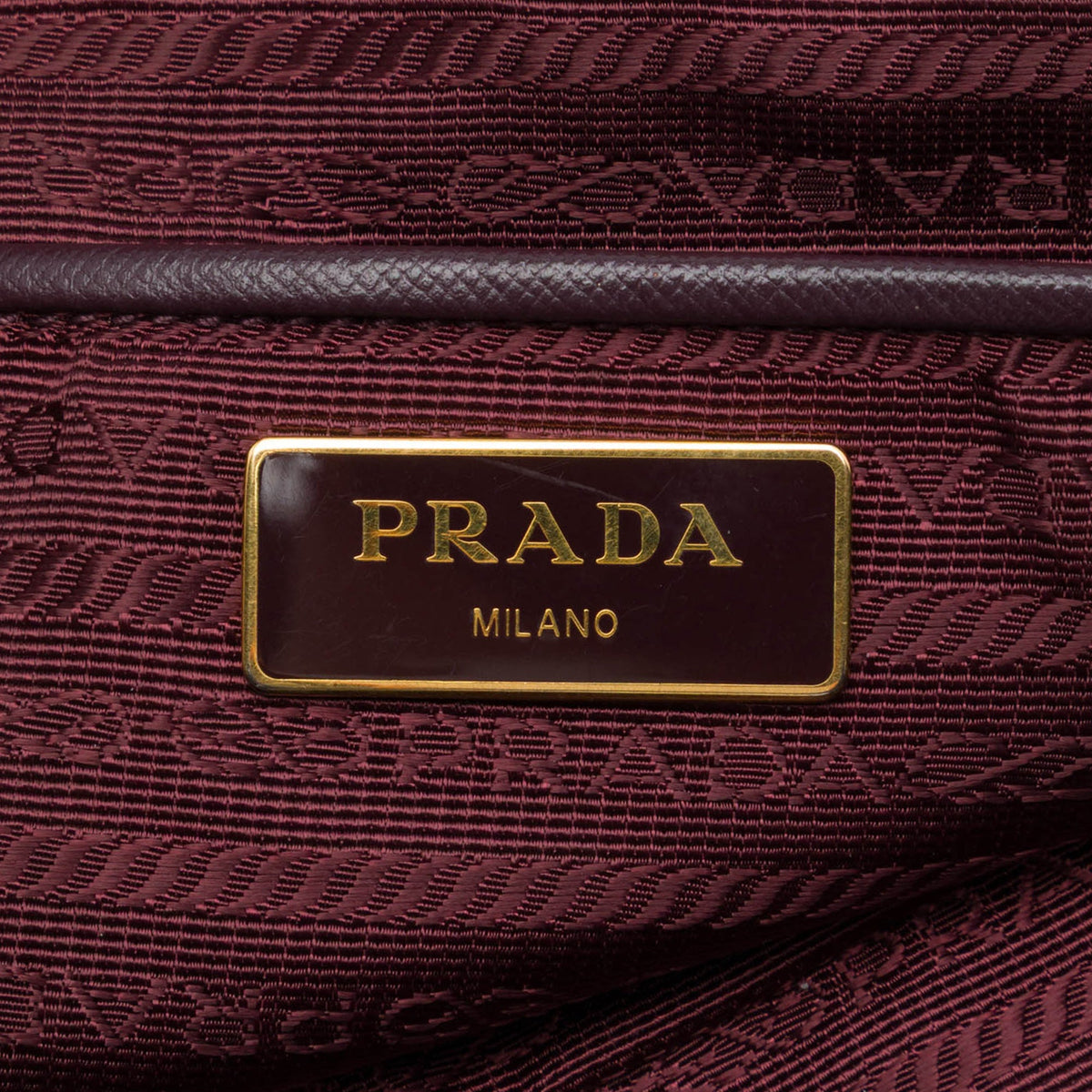 Prada Saffiano Trimmed Tessuto Satchel — Red