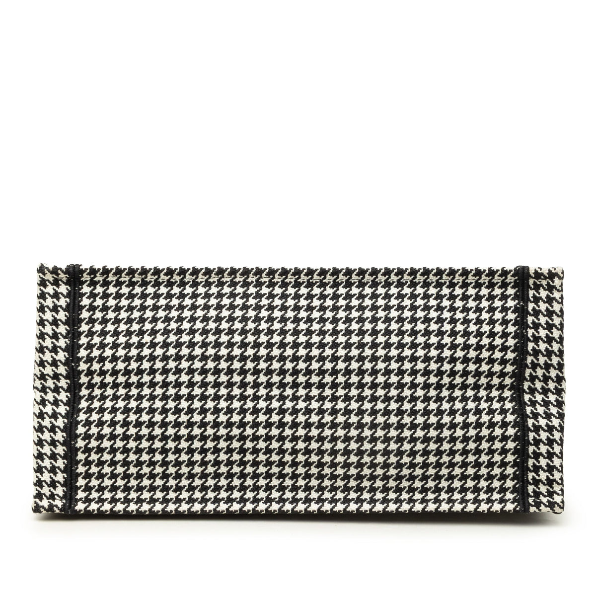 Dior Medium Canvas Houndstooth Embroidered Book Tote — Black