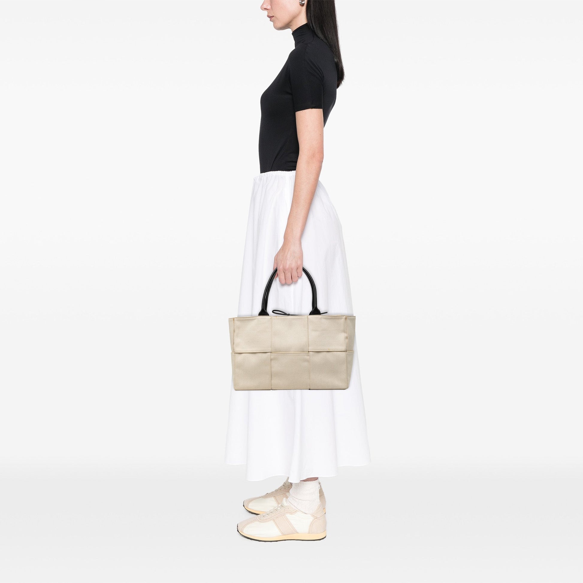 Bottega Veneta Medium Canvas Maxi Intrecciato Arco Tote
