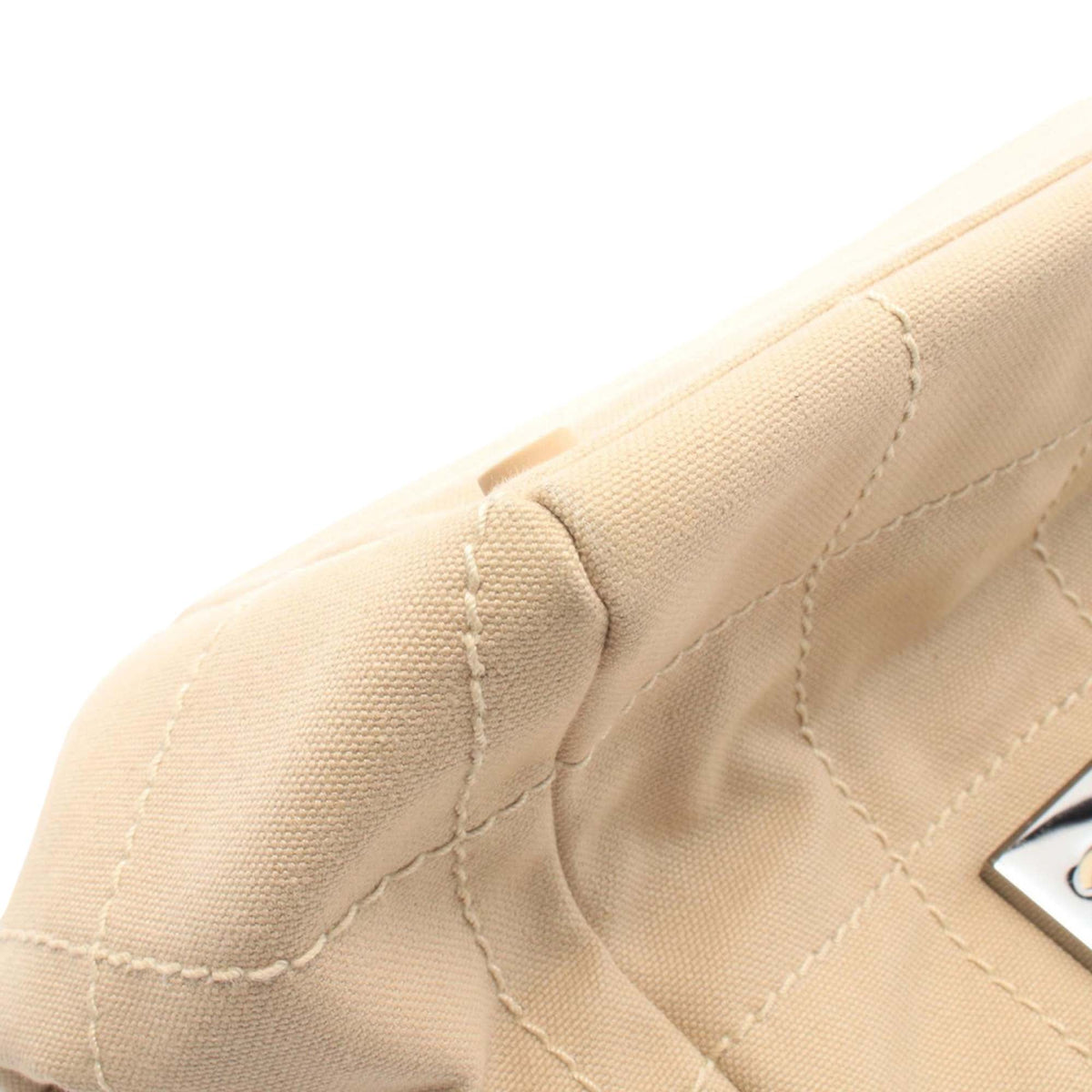 Chanel CC Chocolate Bar Canvas Handbag — Beige