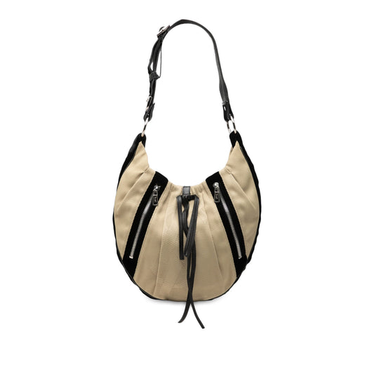 Saint Laurent Canvas and Velvet Rive Gauche Pleated Hobo