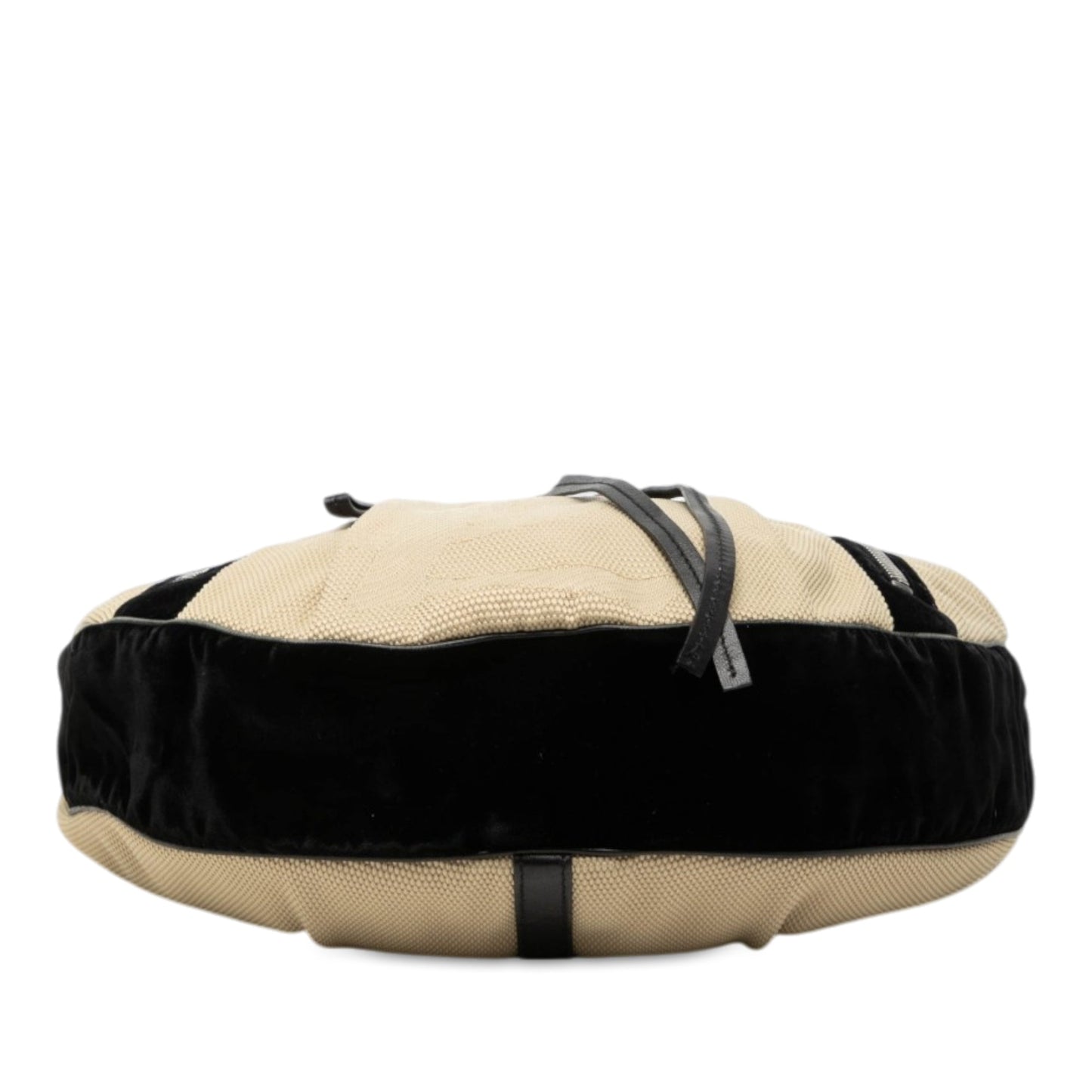 Saint Laurent Canvas and Velvet Rive Gauche Pleated Hobo
