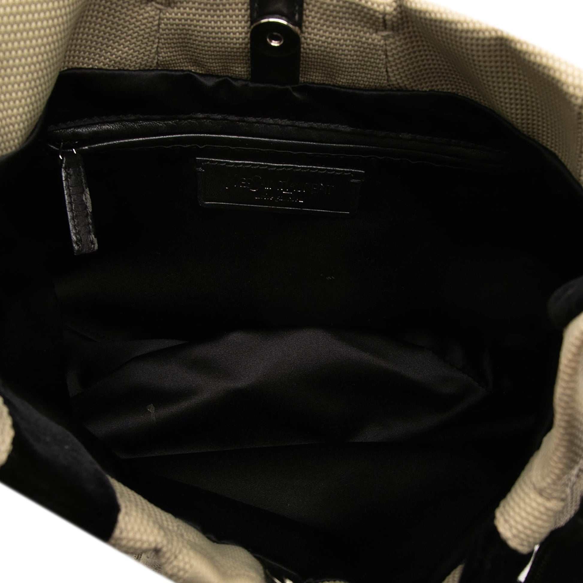 Saint Laurent Canvas and Velvet Rive Gauche Pleated Hobo