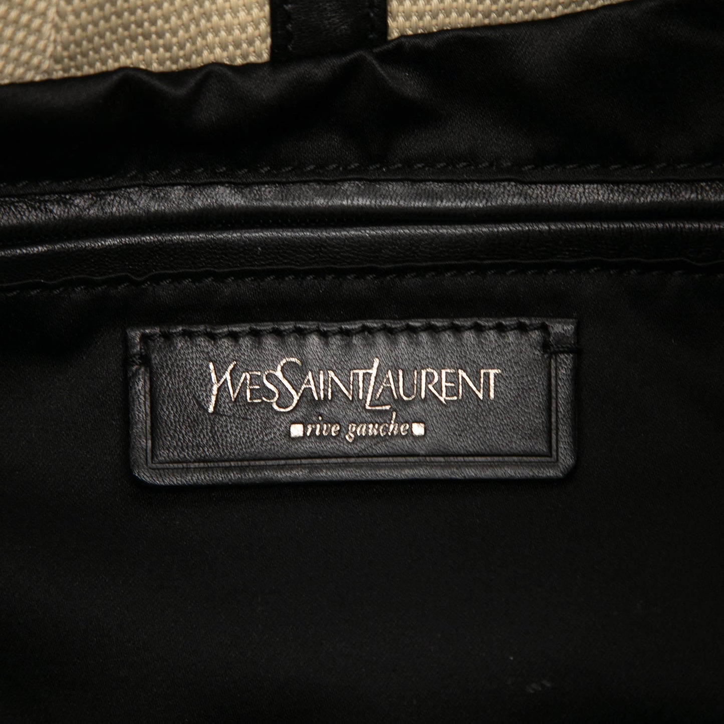 Saint Laurent Canvas and Velvet Rive Gauche Pleated Hobo