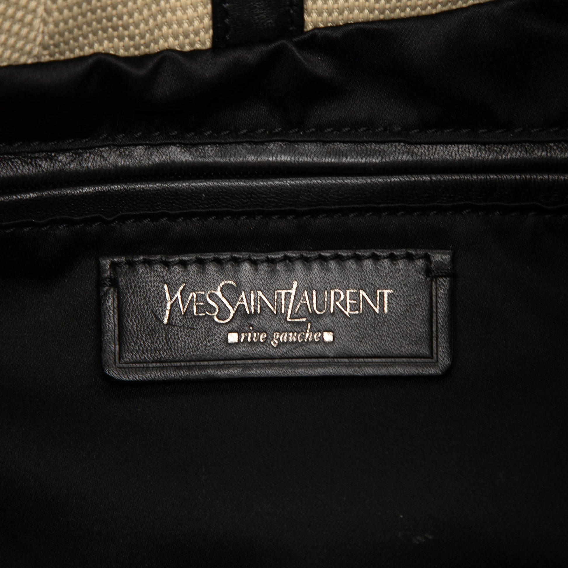 Saint Laurent Canvas and Velvet Rive Gauche Pleated Hobo