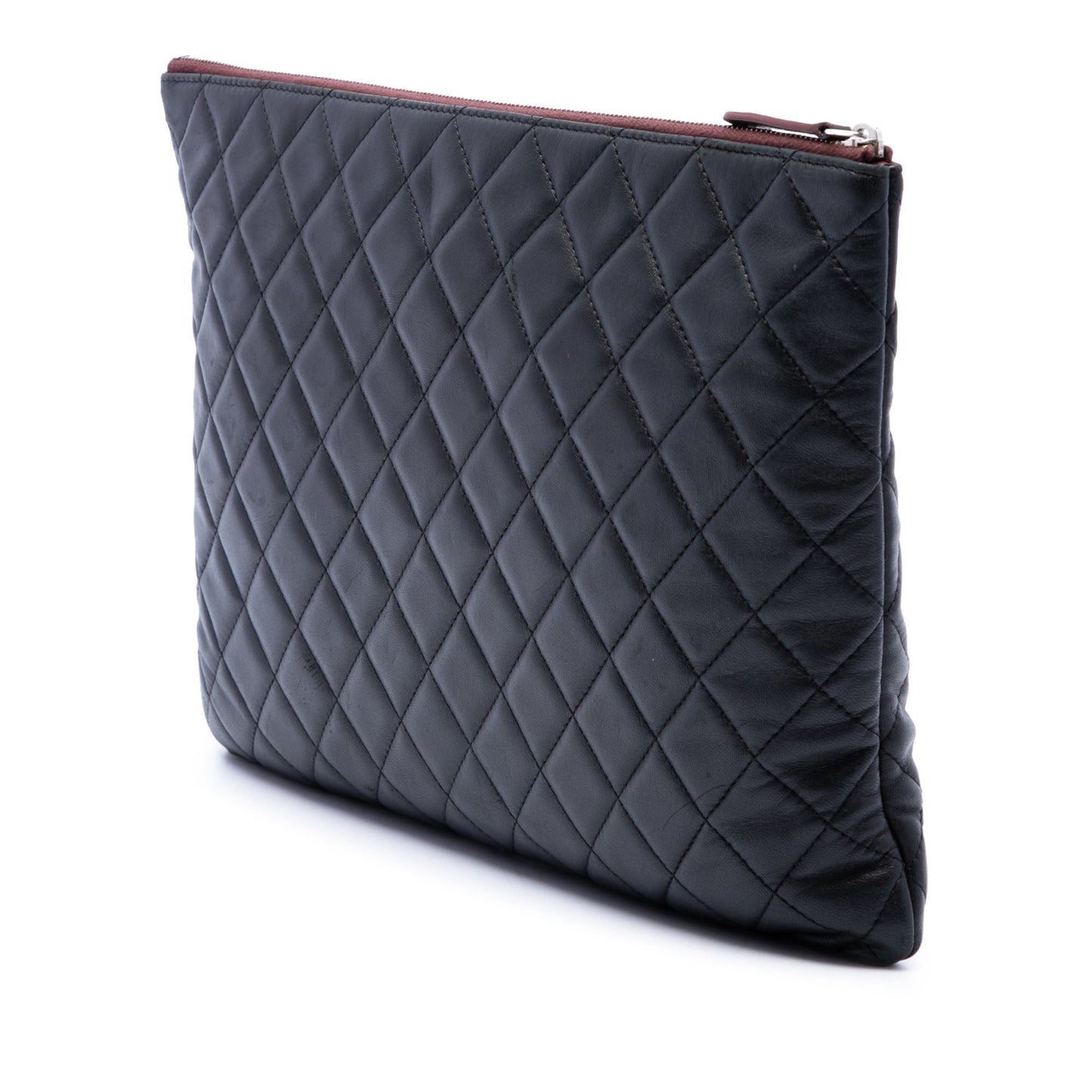 Chanel Large Quilted Lambskin O Case Clutch