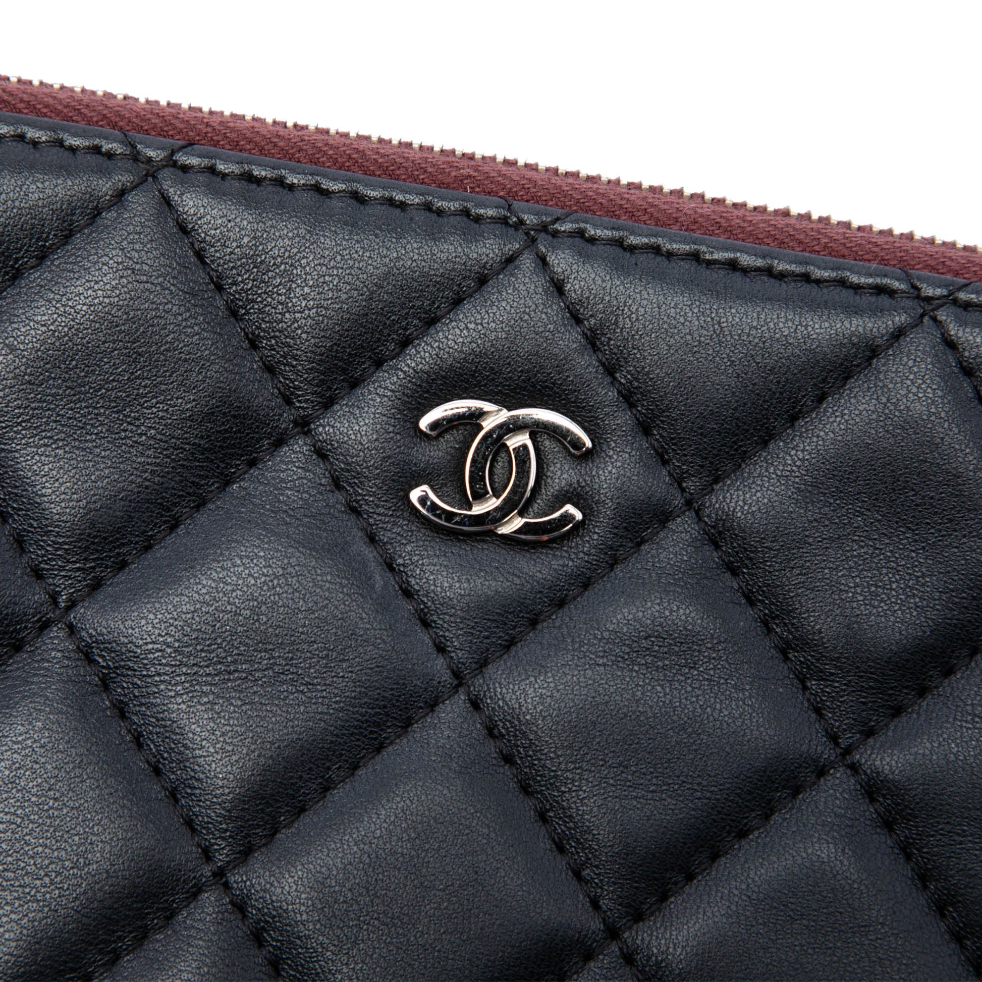 Chanel Large Quilted Lambskin O Case Clutch