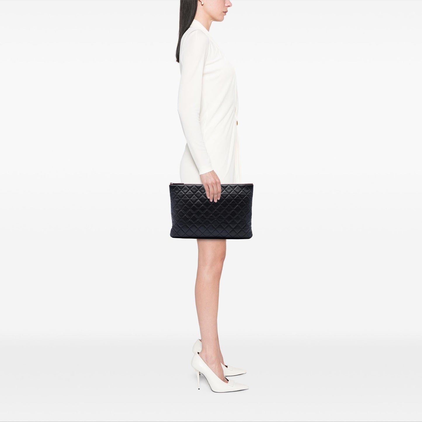 Chanel Large Quilted Lambskin O Case Clutch