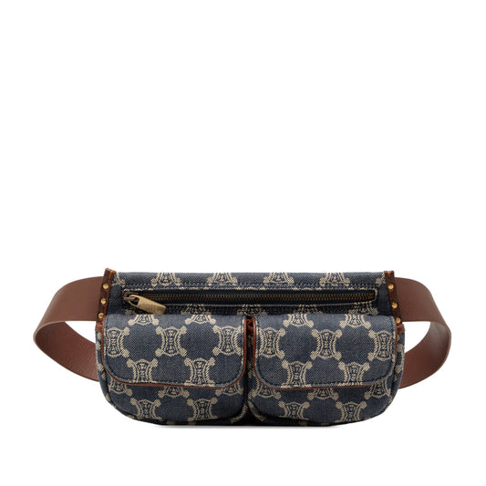 Celine Macadam Denim Double Pocket Belt Bag