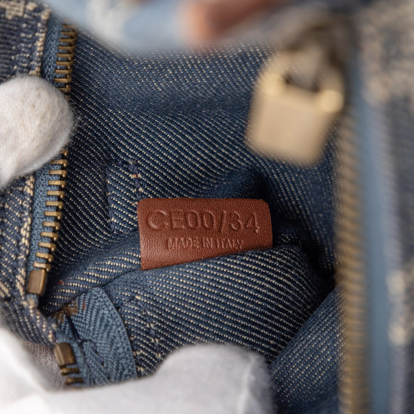Celine Macadam Denim Double Pocket Belt Bag