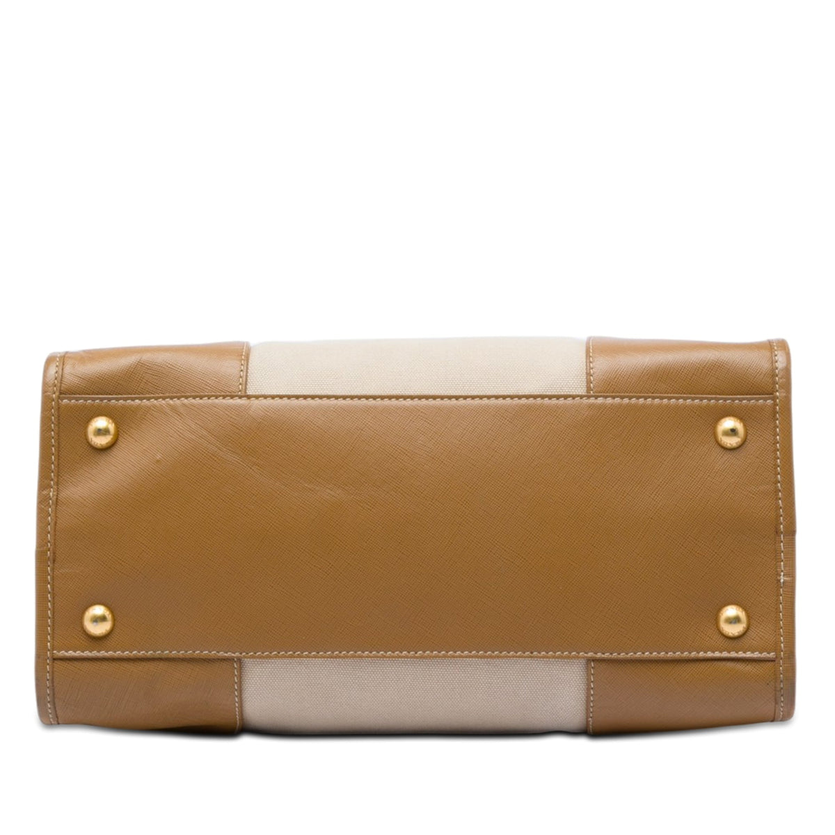 Prada Saffiano Trimmed Canvas Canapa Satchel