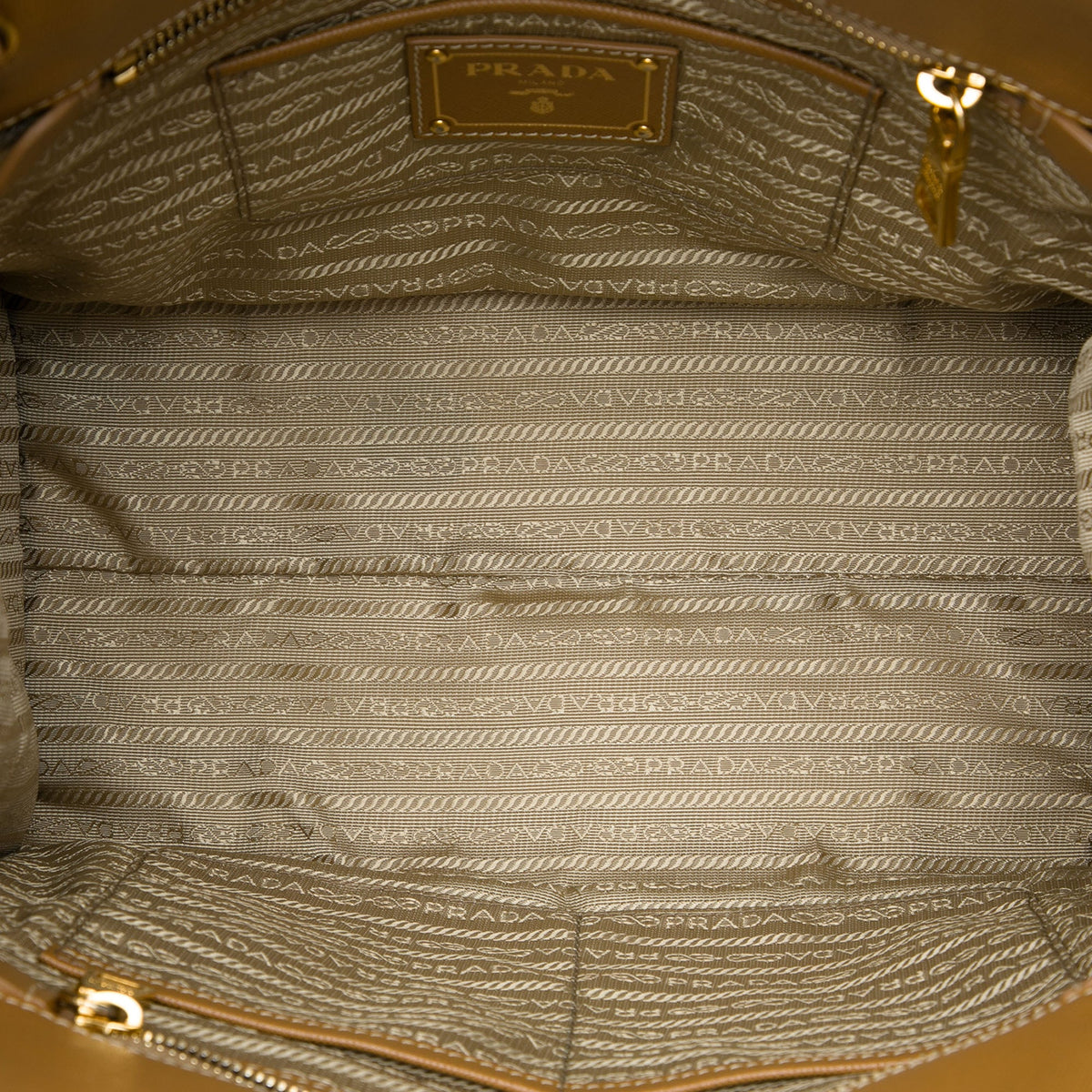Prada Saffiano Trimmed Canvas Canapa Satchel