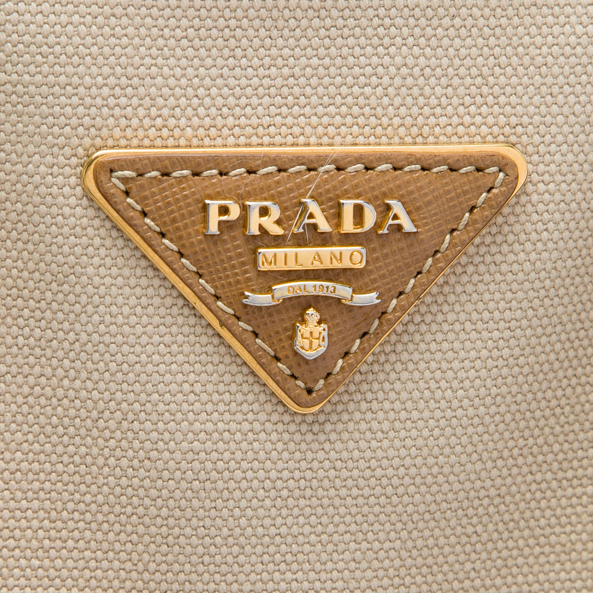 Prada Saffiano Trimmed Canvas Canapa Satchel