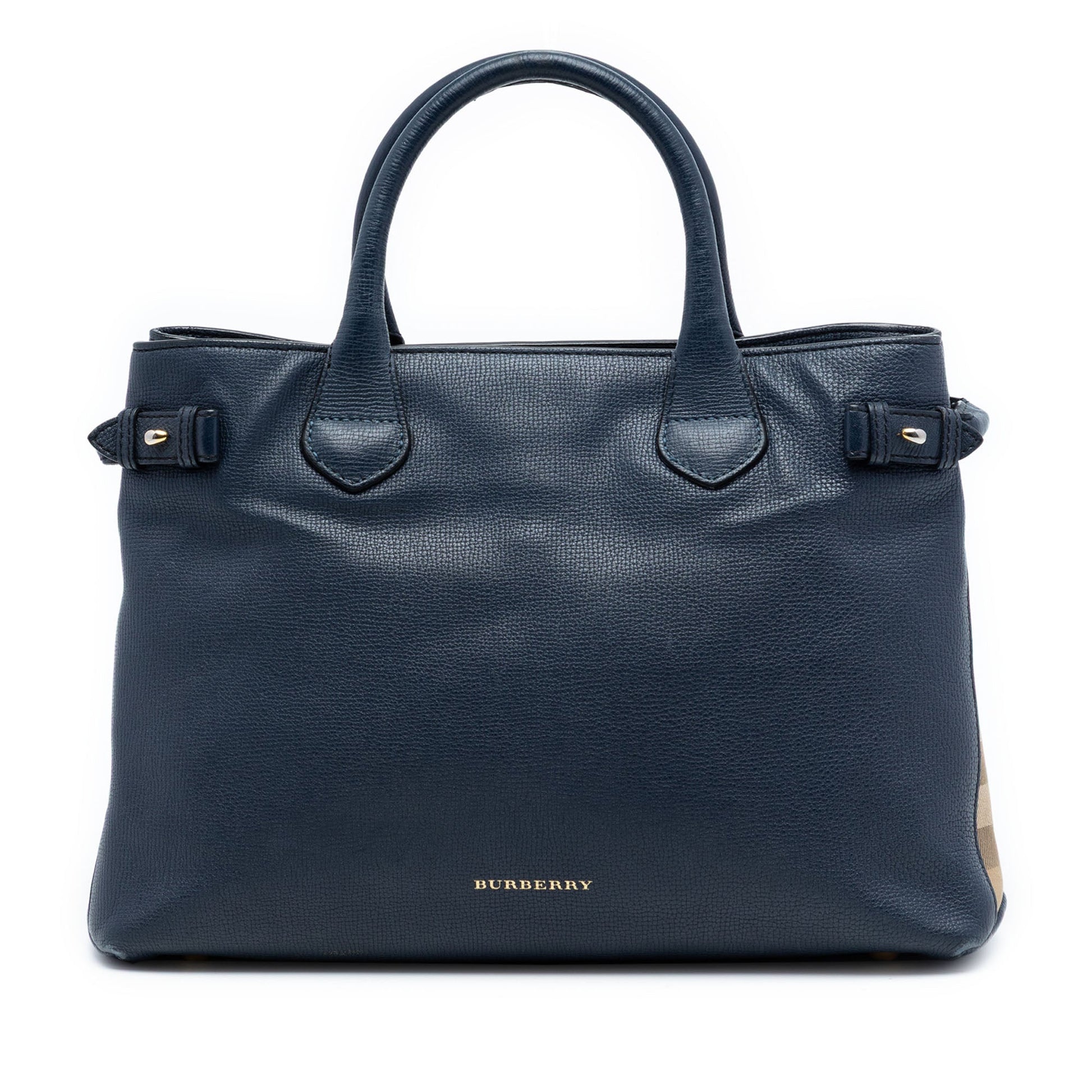 Burberry Medium Leather and House Check Banner Satchel