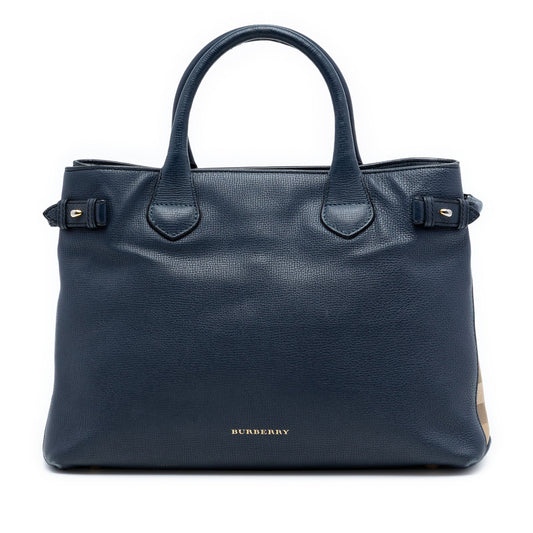 Burberry Medium Leather and House Check Banner Satchel