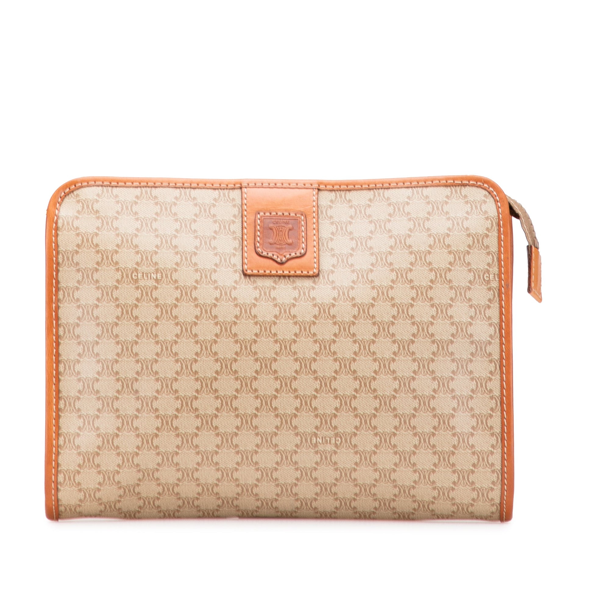 Celine Macadam Coated Canvas Clutch