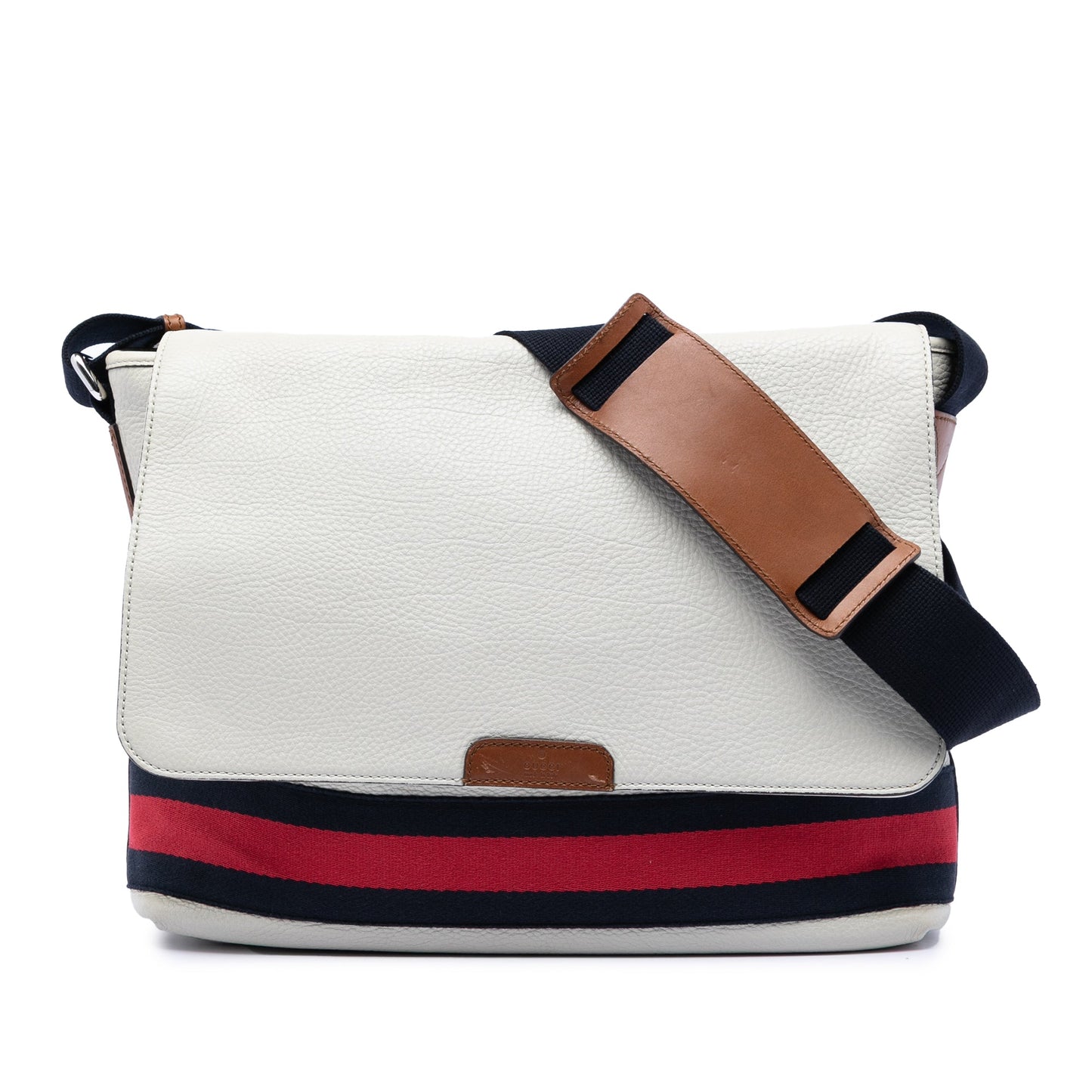 Gucci Leather Web Messenger Bag