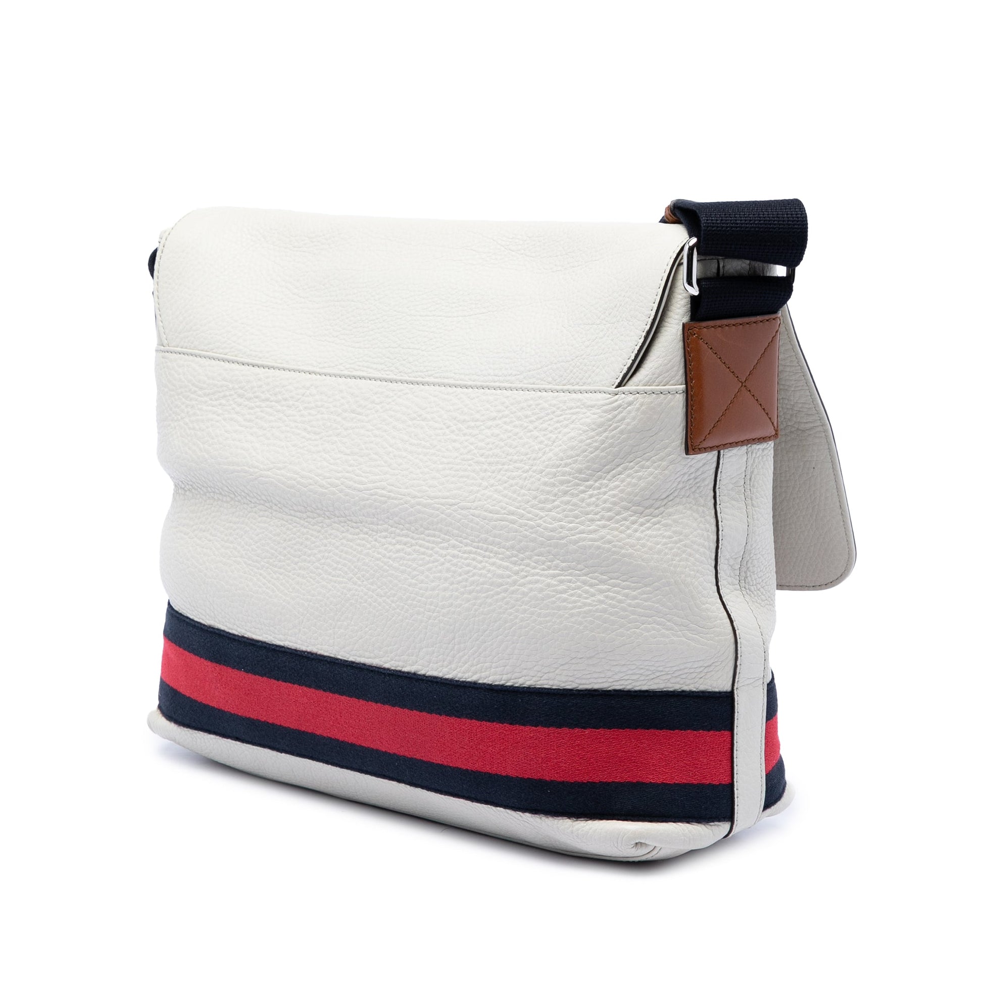 Gucci Leather Web Messenger Bag