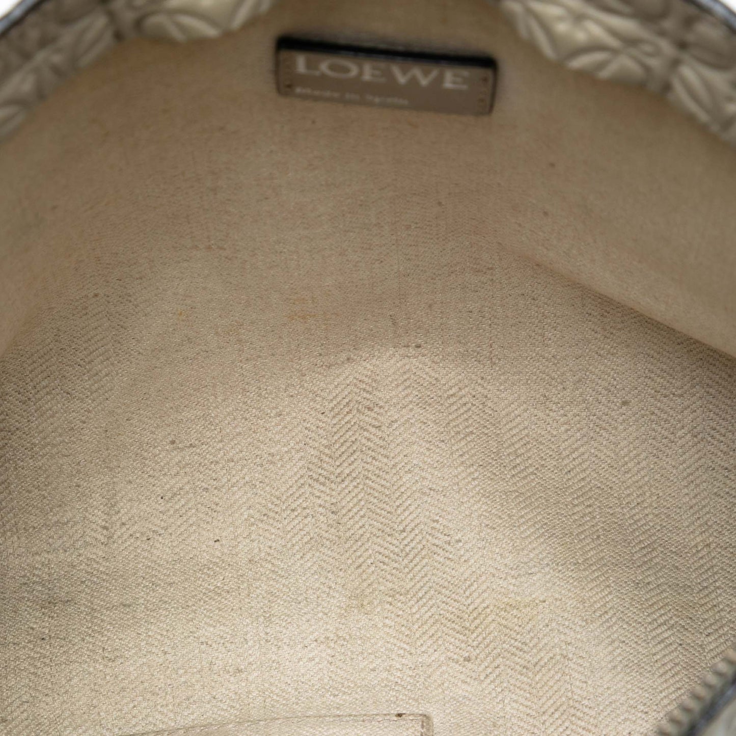 LOEWE Embossed Leather Anagram Repeat T Clutch