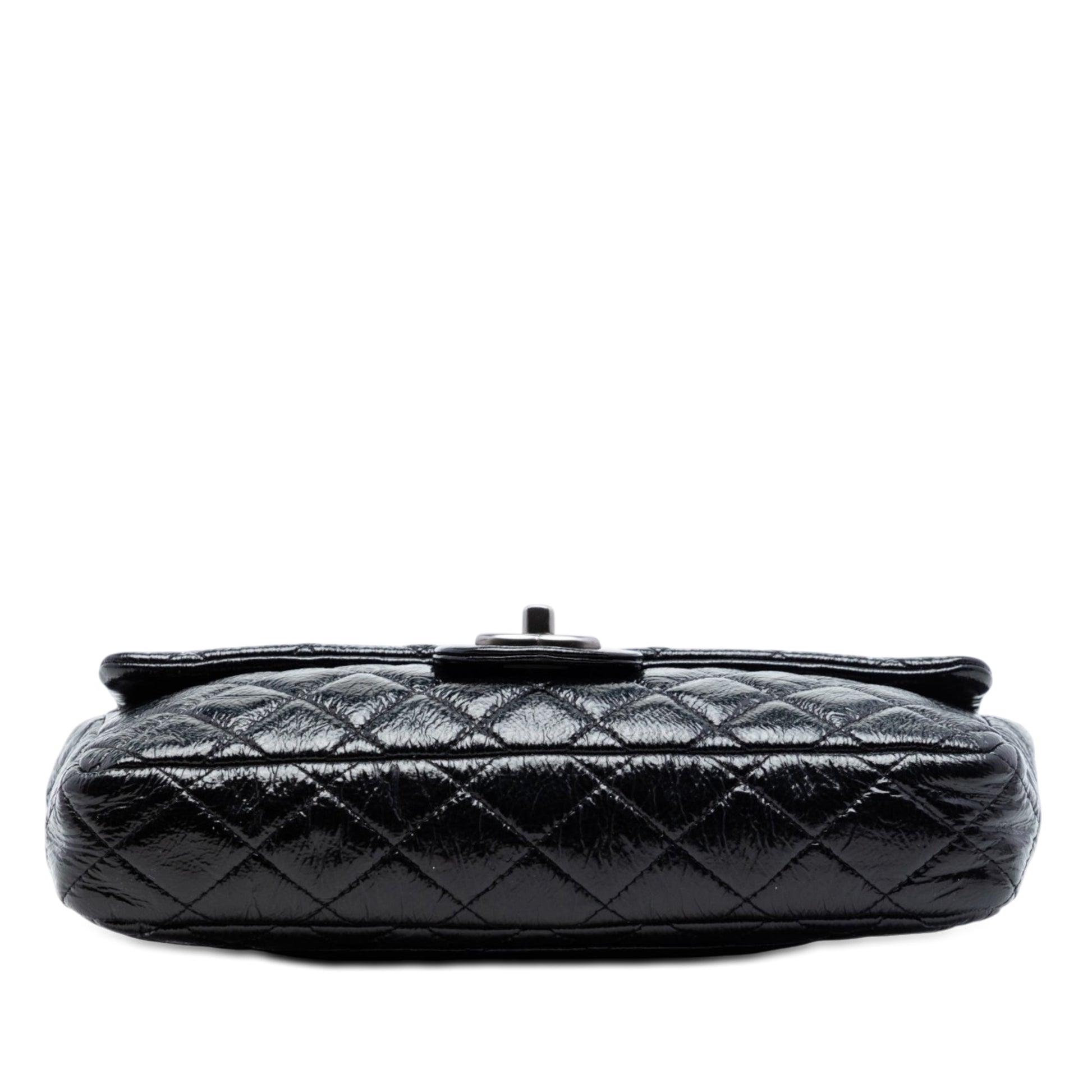 Chanel Quilted Crinkled Patent East West Single Flap