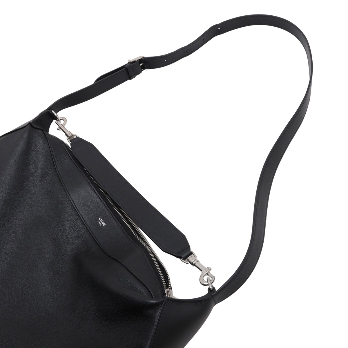 Celine Large Leather Strap Romy — Black