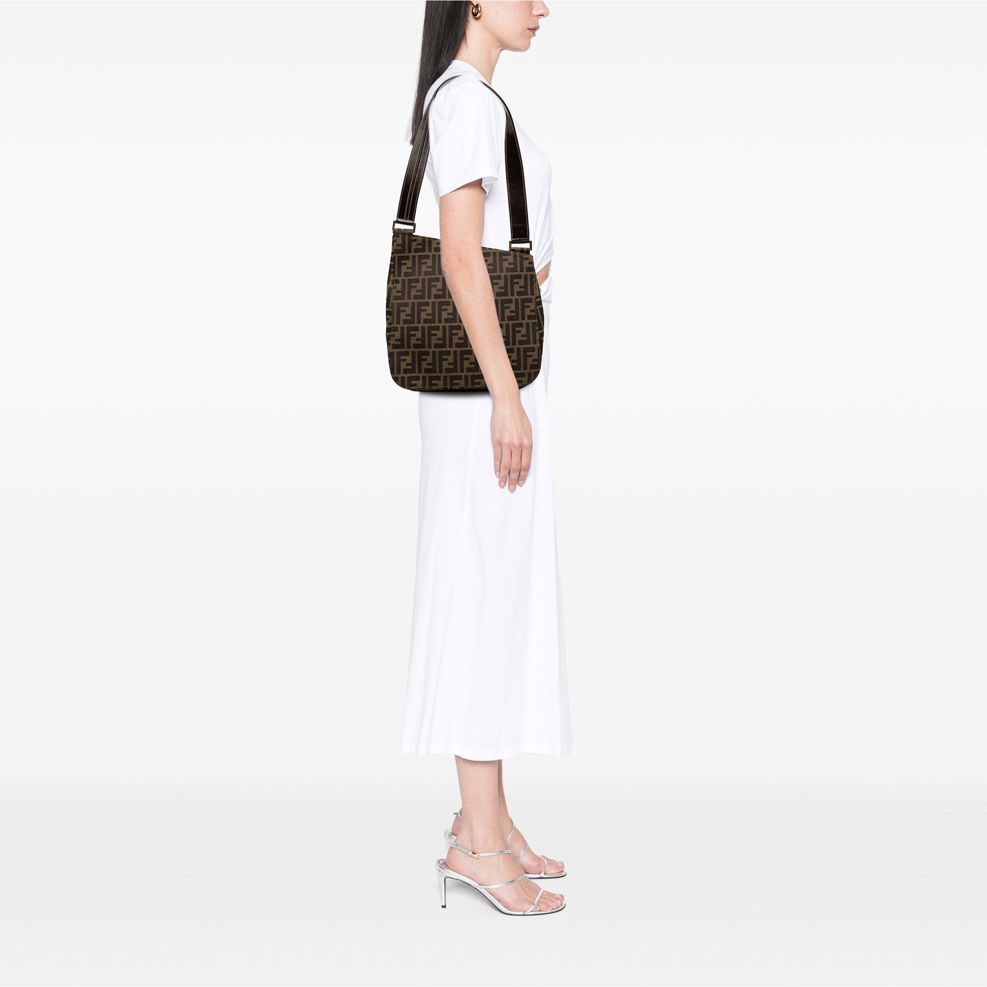 Fendi Zucca Canvas Shoulder Bag