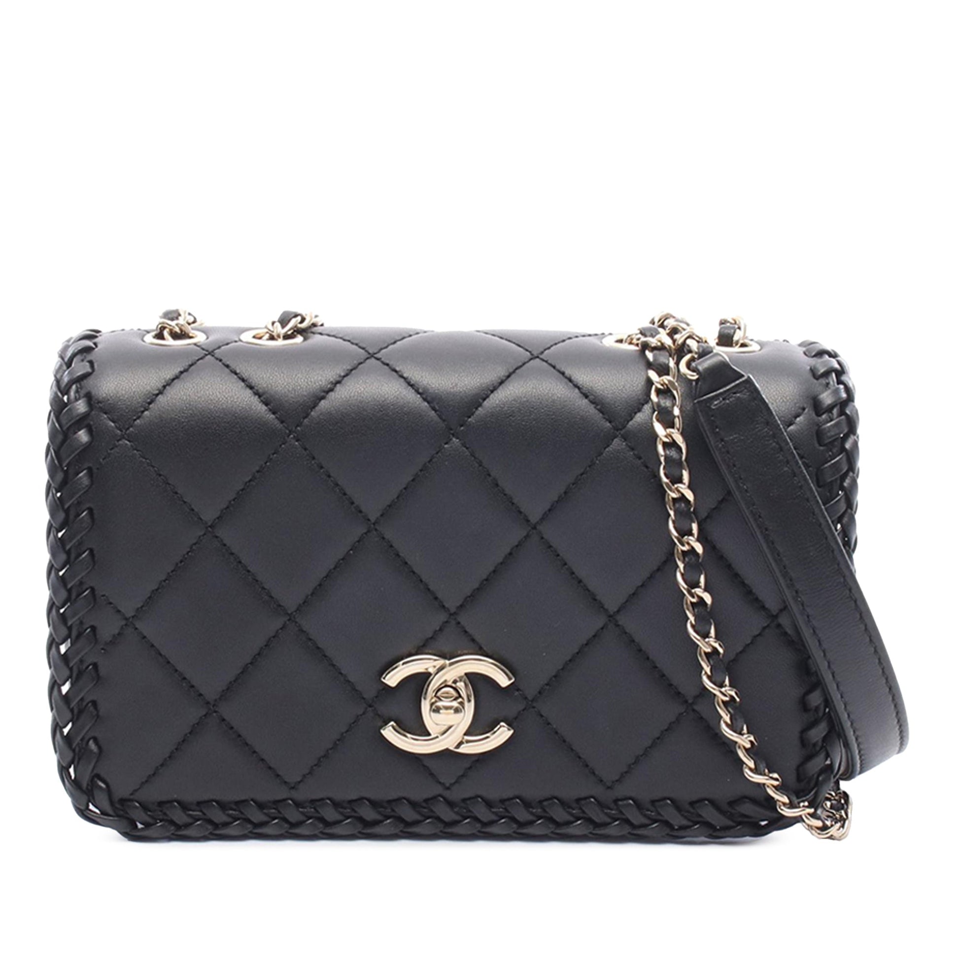 Chanel Quilted Lambskin Whipstitch Single Flap