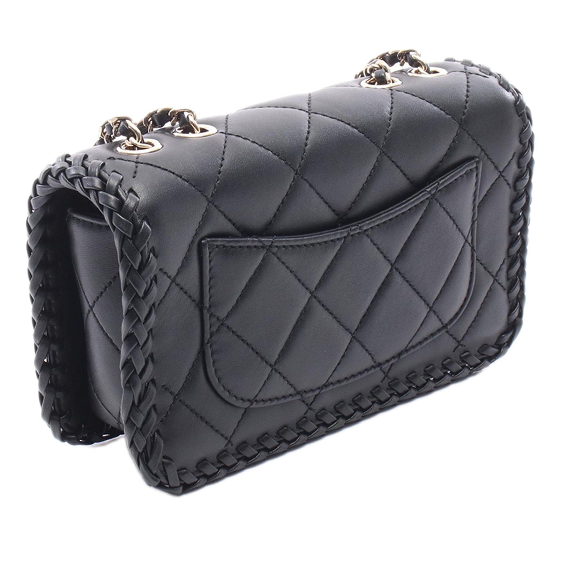 Chanel Quilted Lambskin Whipstitch Single Flap