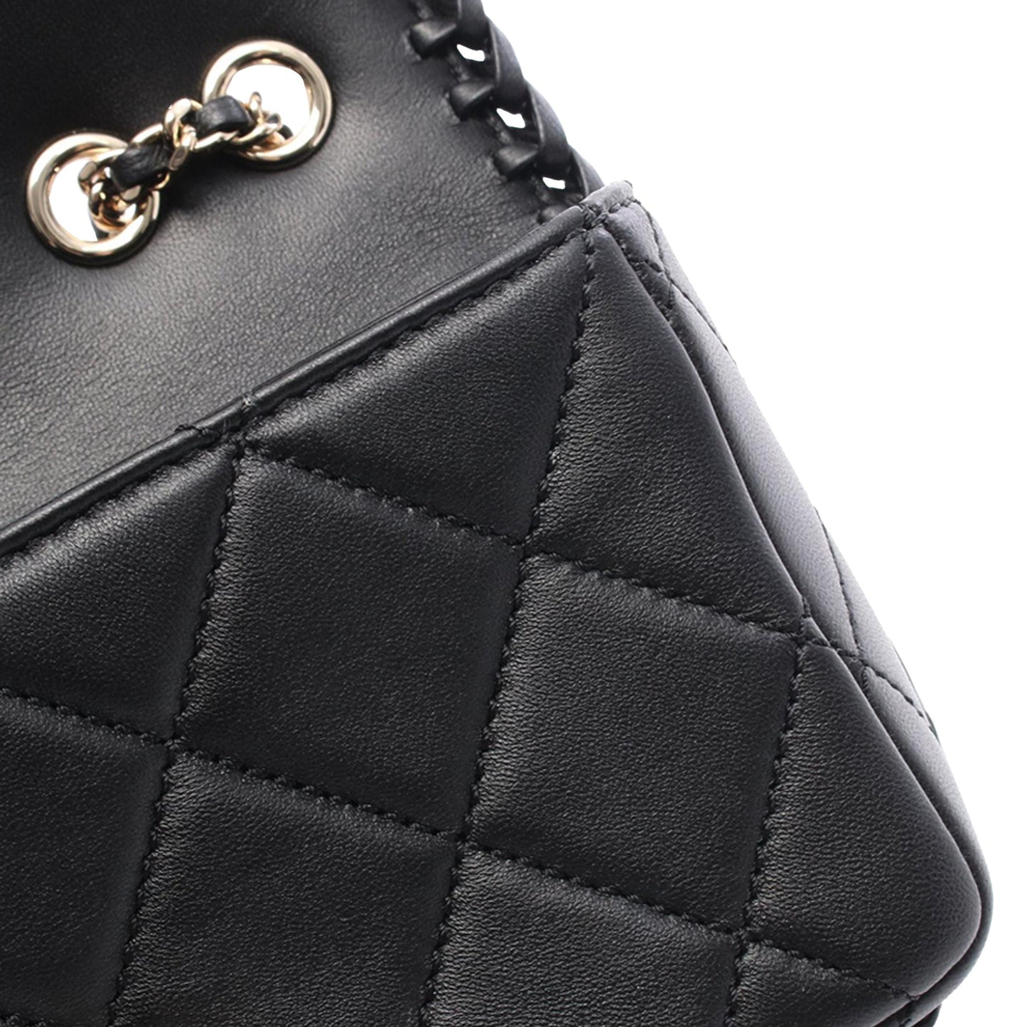 Chanel Quilted Lambskin Whipstitch Single Flap