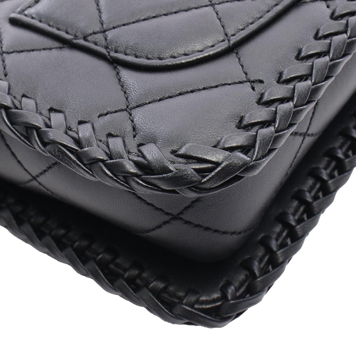 Chanel Quilted Lambskin Whipstitch Single Flap