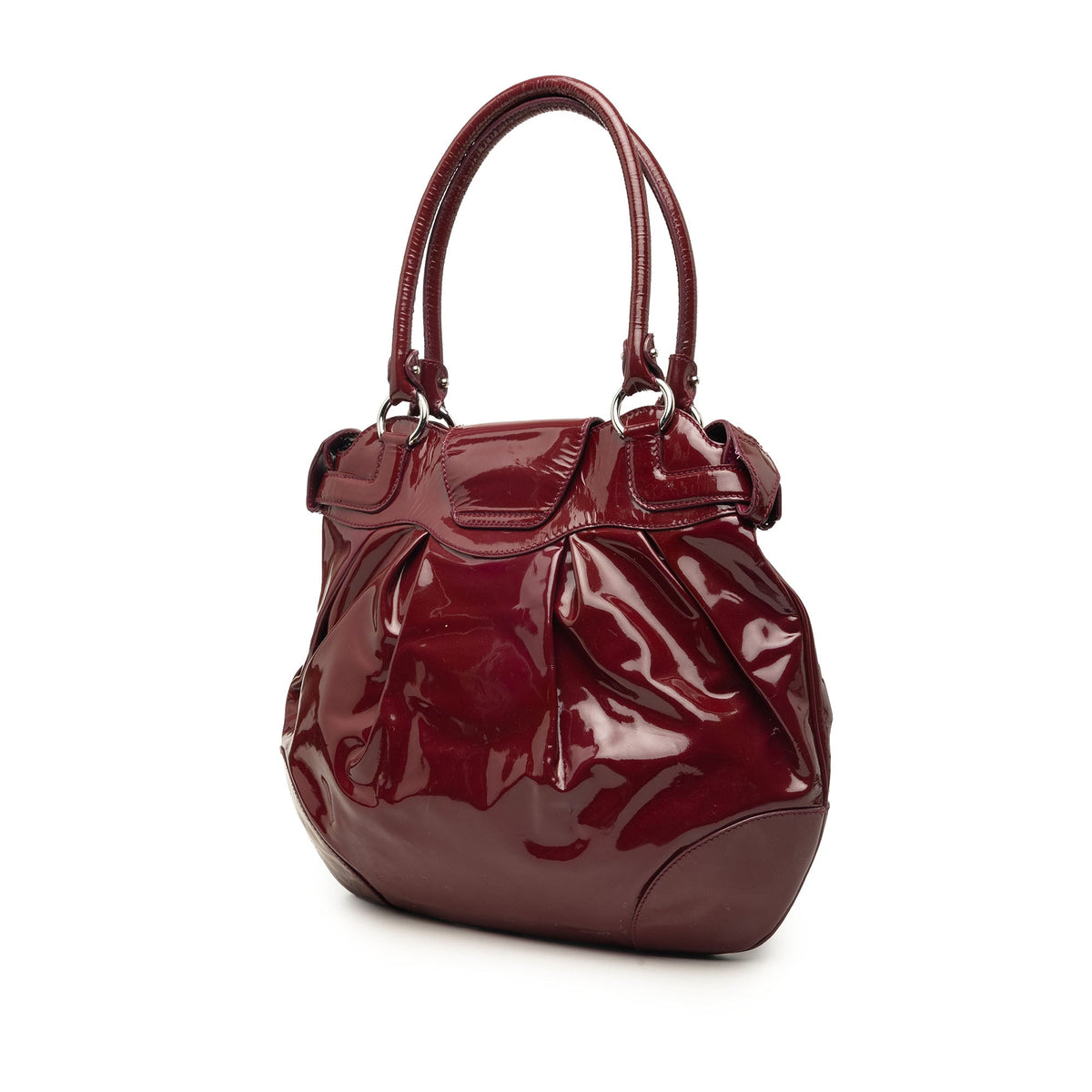 Ferragamo Patent Gancini Marisa Handbag