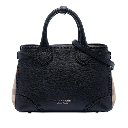 Burberry Small Grainy Calfskin Brogues and House Check Banner Bag