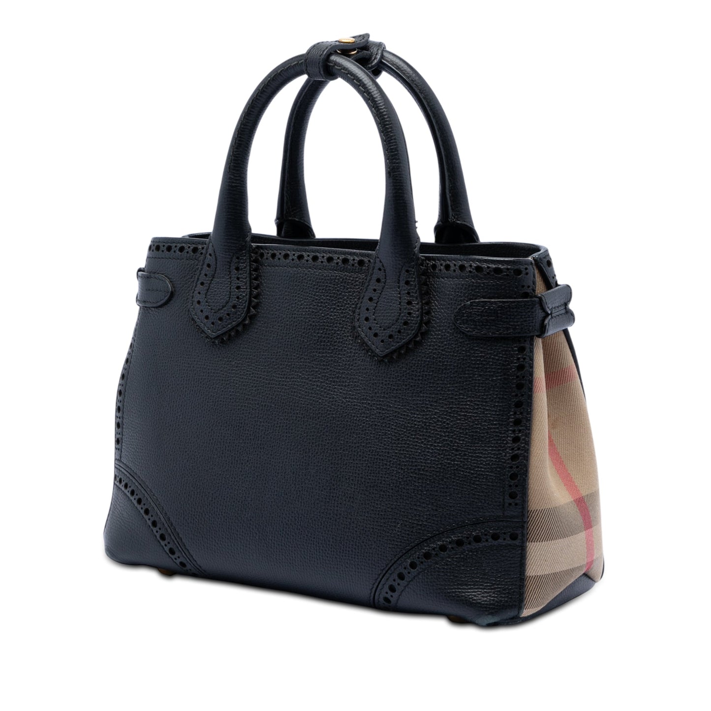 Burberry Small Grainy Calfskin Brogues and House Check Banner Bag