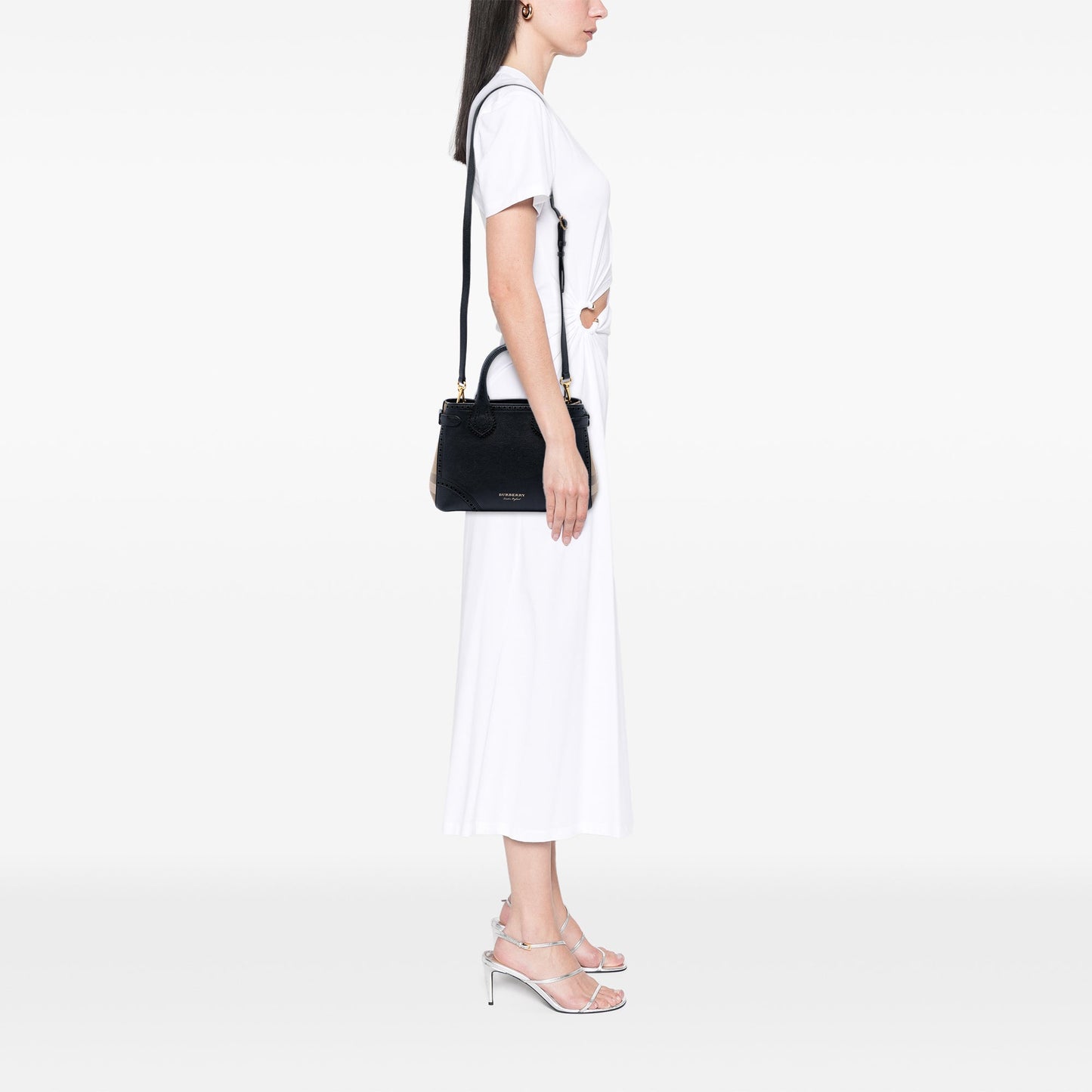 Burberry Small Grainy Calfskin Brogues and House Check Banner Bag