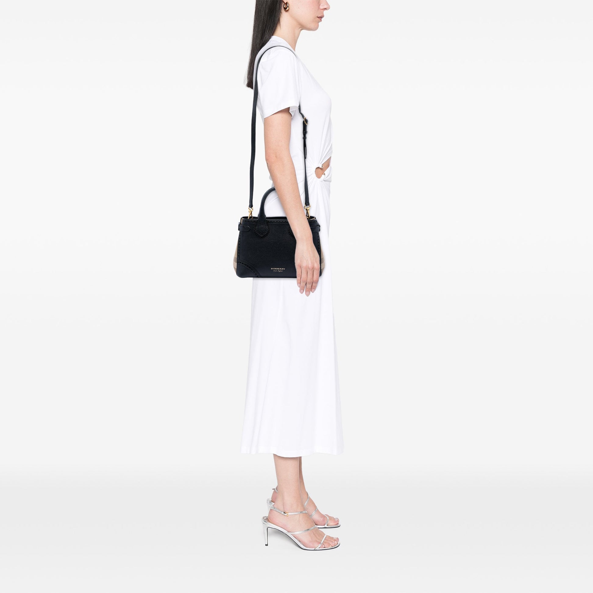 Burberry Small Grainy Calfskin Brogues and House Check Banner Bag