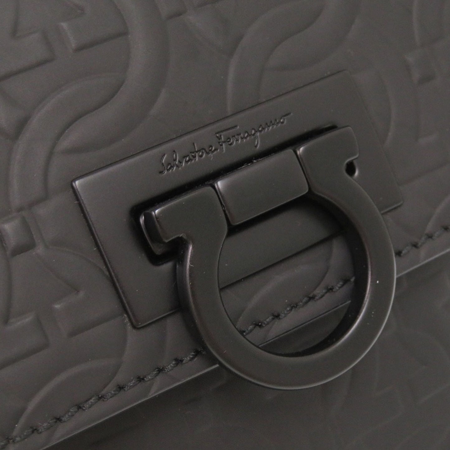 Ferragamo Gancini Embossed Leather Phone Pouch Crossbody