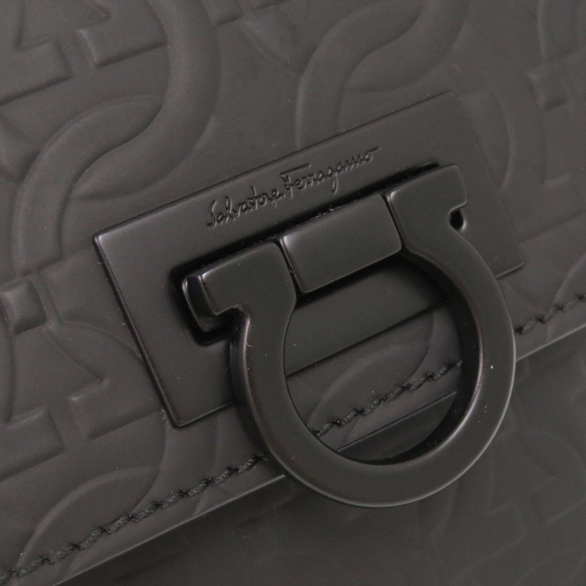 Ferragamo Gancini Embossed Leather Phone Pouch Crossbody