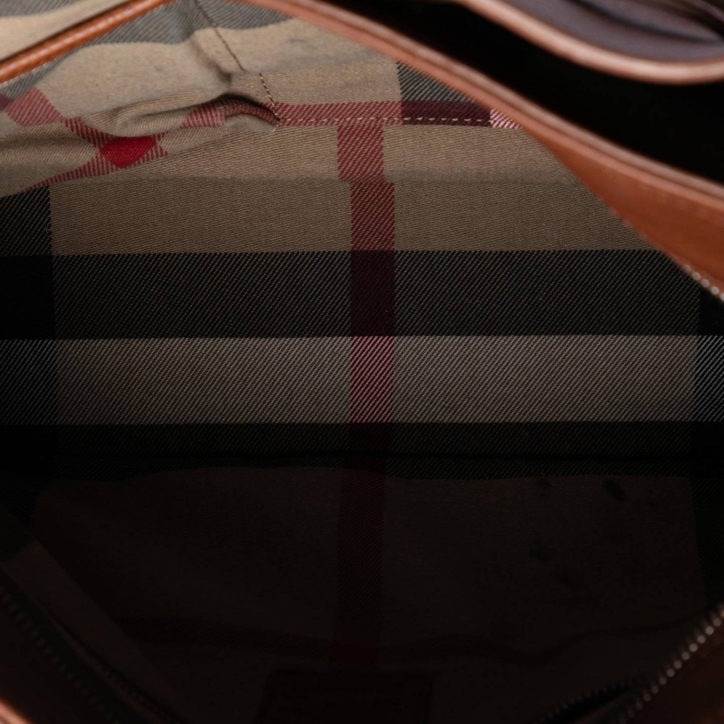 Burberry Leather Trimmed Canvas Drawstring Bucket Bag