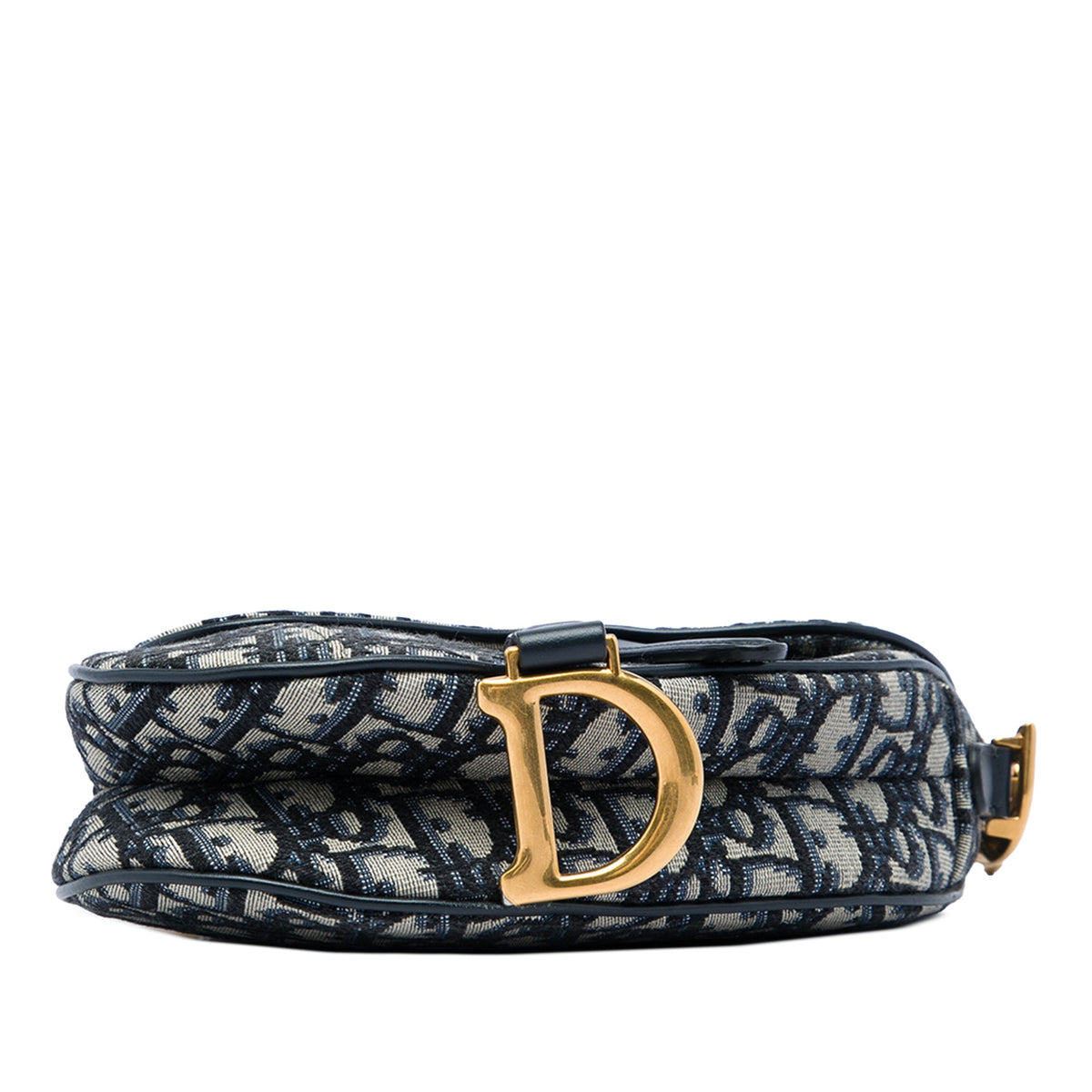 Dior Mini Oblique Canvas Saddle Bag — Blue