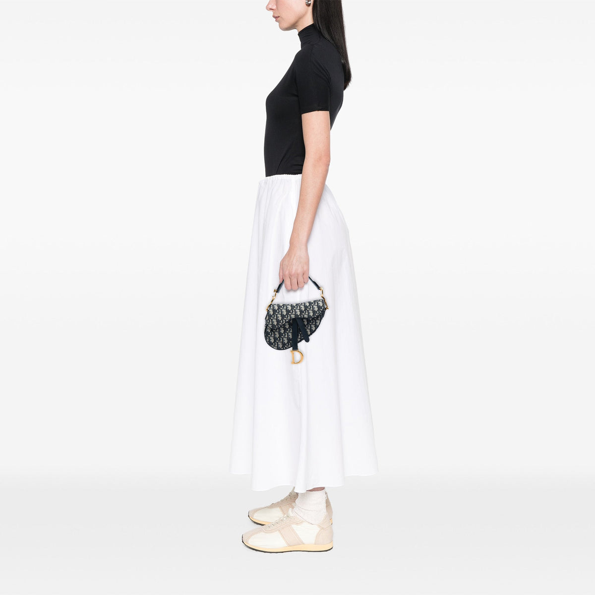 Dior Mini Oblique Canvas Saddle Bag — Blue
