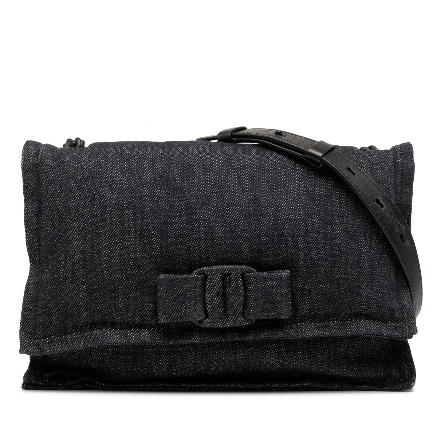 Ferragamo Small Denim Viva Bow Shoulder Bag