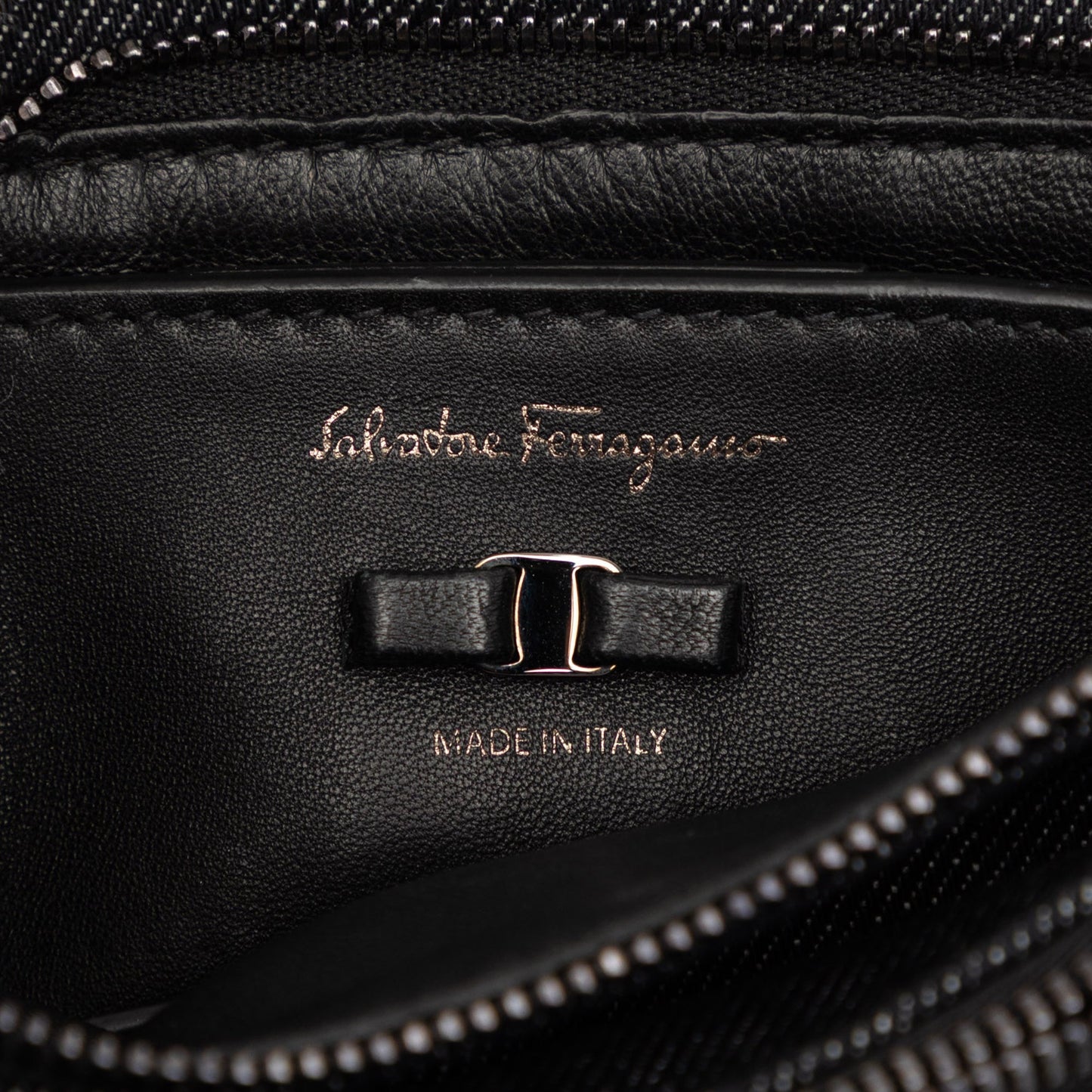 Ferragamo Small Denim Viva Bow Shoulder Bag