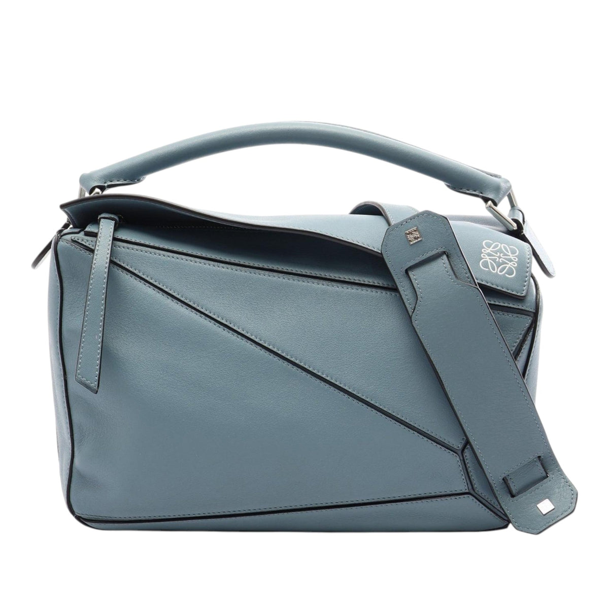 LOEWE Medium Calfskin Puzzle Satchel — Blue